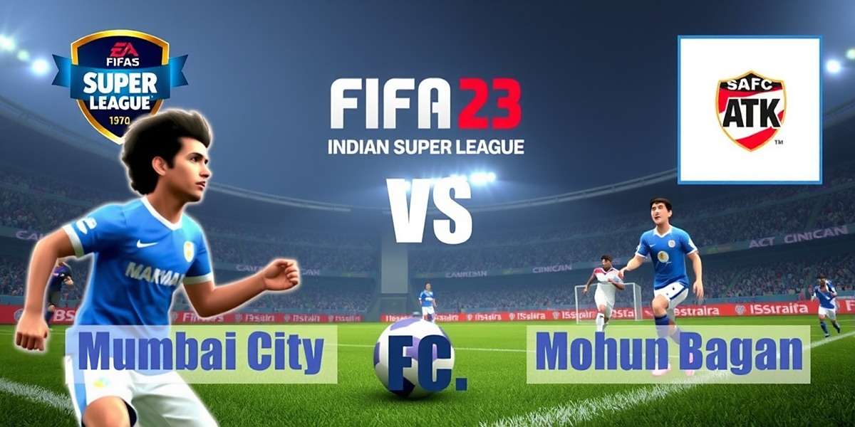 FIFA 23 gameplay showing Indian Super League match between Mumbai City FC and ATK Mohun Bagan